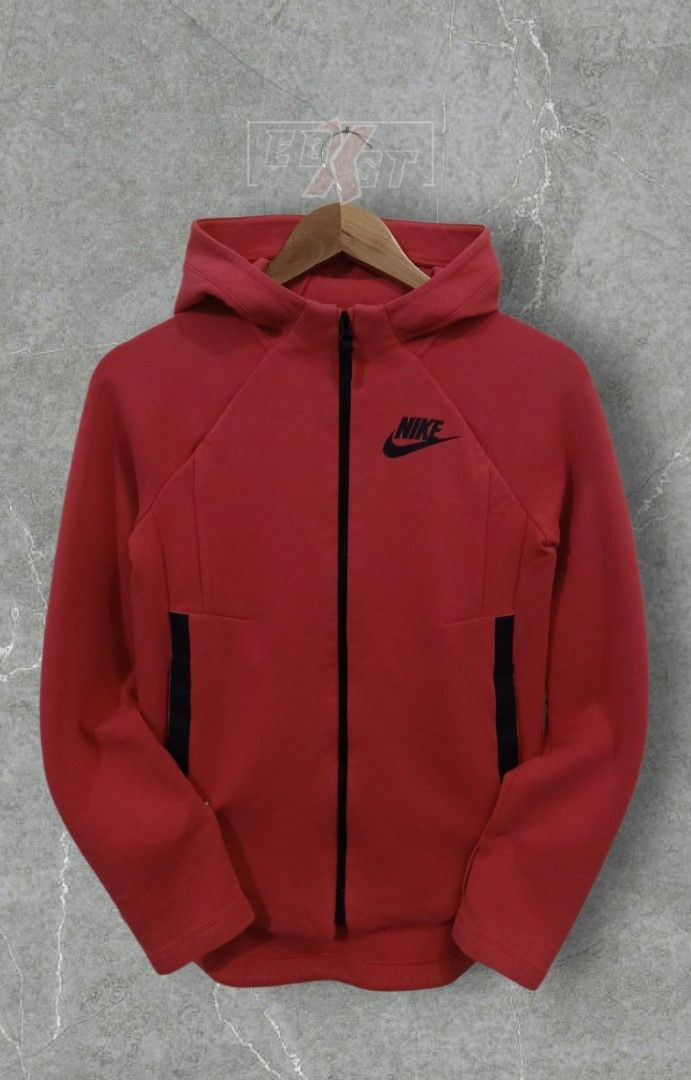 NIKE TECH FLEECE HOODIE JACKET (Category: Coats, Jackets and Outerwear) located in Baguio. Submitted by ebxst_thrift (Listing ID 1468035497, Image 2). Description: NIKE TECH FLEECE •Size: S-M •Brand: NIKE •Color: RED •Best fit for Womens •Excellent Condition Please manage your expectations: All items are thrifted/preloved. Minor signs of previous use may be present, however these do not affect wearability unless otherwise stated. Please be advise
