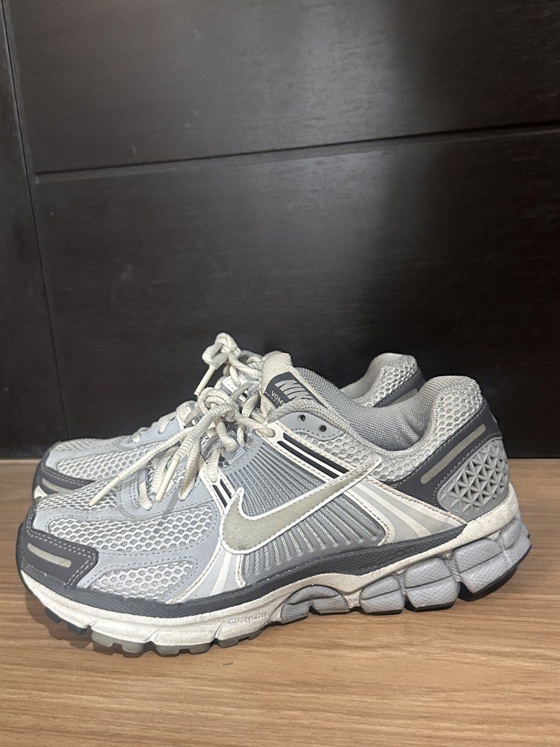 Nike Vomero 5 Metallic Silver (Category: Sneakers) located in Quezon City. Submitted by shop.marga (Listing ID 1467856132, Image 1). Description: - Brand: Nike Vomero 5 - Size: US 6 / UK 3.5 / EUR 36.5 - Style: Chunky dad shoe / retro running model with mesh upper, cage details, and Cushlon midsole - Condition: Clean uppers with normal wear on soles and midsoles - Perfect for a comfortable daily sneaker rotation - Guarantee authentic, bought in T