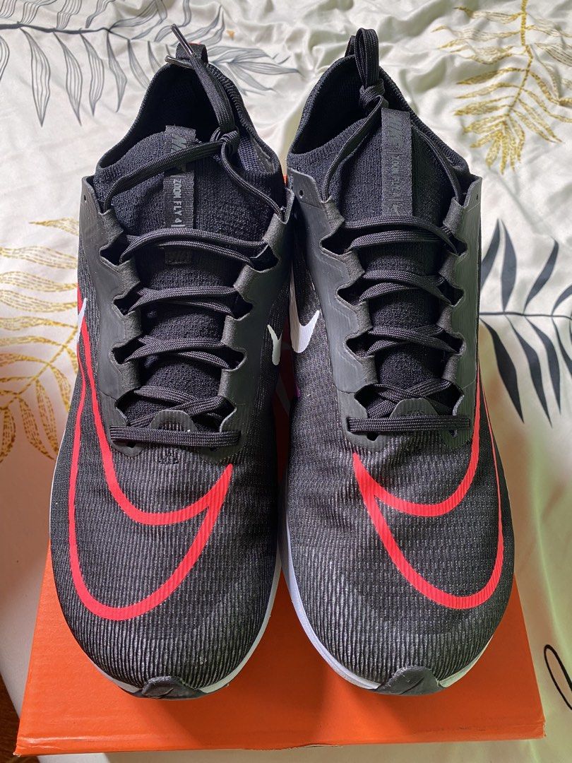 Nike Zoom Fly 4 Black/Anthracite (Category: Sneakers) located in Pasig City. Submitted by jakerseller (Listing ID 1468020309, Image 3). Description: - Brand: Nike - Model: Zoom Fly 4 - Colorway: Black, Anthracite, Bright Crimson with Purple Gradient Midsoles & White Swoosh - Condition: Brand New, Unworn, Fresh out of packaging - Size: US 12 / UK 11 / EUR 46 / CM 30 - Inclusion: Original orange Nike box included Available Size : 10US and 12US.