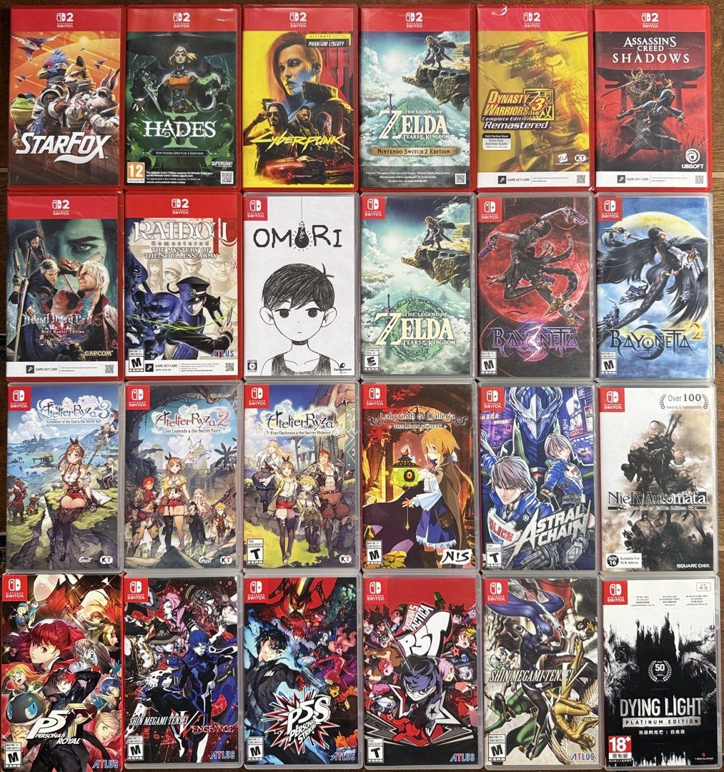 Nintendo Switch and NSW 2 games (Category: Nintendo) located in Manila. Submitted by gamengrind (Listing ID 1467929676, Image 1). Description: Selling or trading Star Fox - 2500 Hades 2 - 2500 Cyberpunk - 2500 Zelda Totk NS2 - 2500 Dynasty Warriors 3 Remastered - 2500 sealed Assassins Creed Shadows - 2000 Devil May Cry 5 - 1800 sealed Raidou - 1500 Omori - 2000 sealed Zelda Totk - 2000 Bayonetta 3 - 1800 Bayonetta 2 - 1600 Atelier Ryza - 1800 Ate