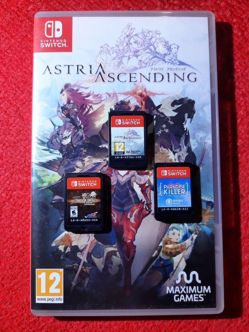 Nintendo Switch Astria Ascending, Fallen Legion ,Paradise killer (Category: Nintendo) located in Quezon City. Submitted by ZeldaMACcloud (Listing ID 1467897083, Image 1). Description: ASTRIA ASCENDING w box - 1,400 FALLEN LEGION rise to glory No box Game cart Only - 1,000 KILLER PARADISE No box Game cart Only - 1,000 sale Or Swap to switch game meet Up FAIRVIEW CENTER MALL or Papick up nyu sa place ko for sale or swap switch game depende if type 