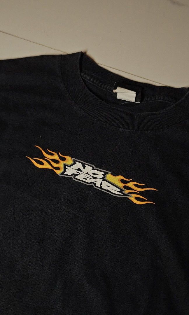 No Fear (Category: Tshirts & Polo Shirts ) located in Aroroy. Submitted by gabrizz_y (Listing ID 1467928480, Image 2). Description: NO FEAR Long Sleeve Tee - Kids size - Chest: 17” - Length: 21.5" - CR 9/10 - Issue: Minor cracks on the prints Perfect for your little ones!🔥.