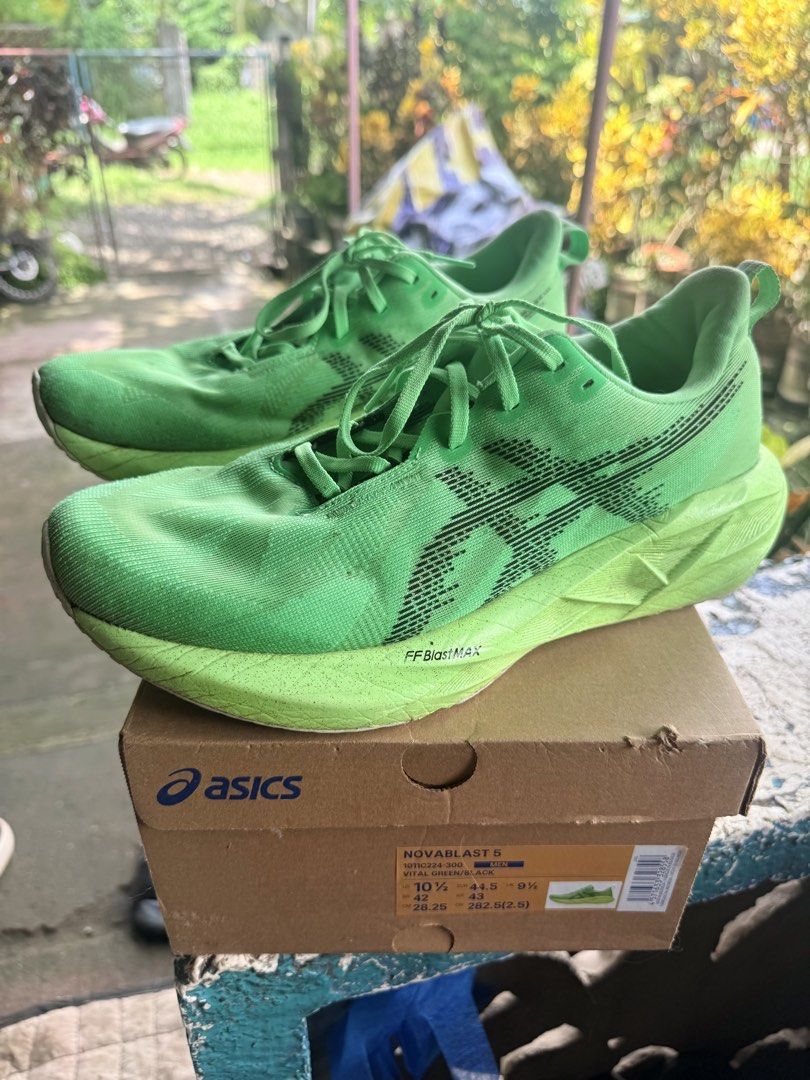 Novablast 5 Running Shoes for Men (Category: Sneakers) located in Manila. Submitted by estimatednap (Listing ID 1467877053, Image 2). Description: Novablast 5 for men, slightly used. Bought to experience out of curiosity. Mileage less than 50km. Bought for 9k in SM bacolod Asics store RFS: extra shoes not suitable for me.