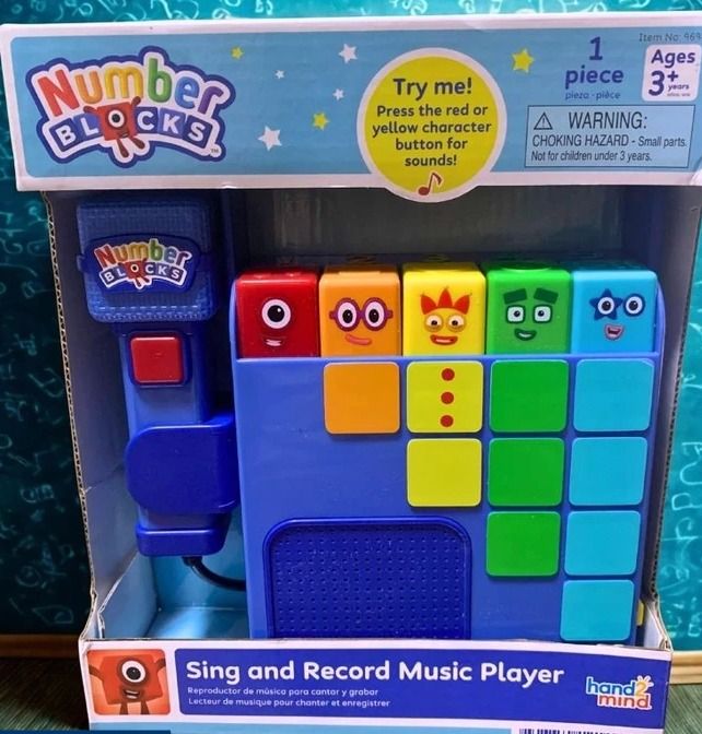 Numberblocks Sing and Record Music Player hand2mind (Category: Interactive Toys) located in Santa Rosa. Submitted by aos-ph (Listing ID 1468025153, Image 1). Description: - Brand: hand2mind Numberblocks Sing and Record Music Player - Condition: Brand new, still sealed in original packaging - Features: Blue working microphone and interactive sound blocks with characters One through Five - Interactive: Press character buttons for fun sounds and mus