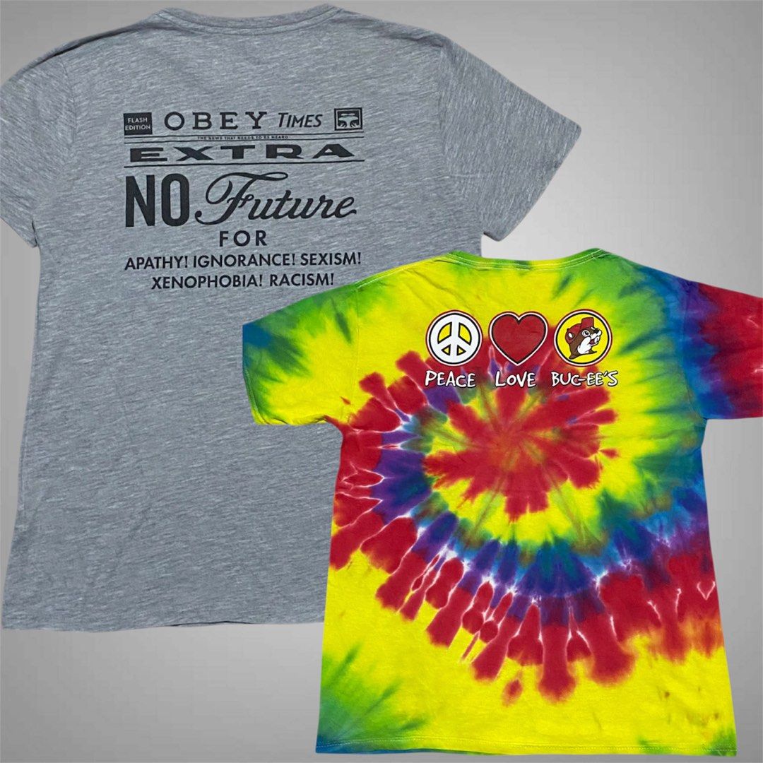Obey x Statement Aspack Tees (Category: Shirts) located in Mabalacat. Submitted by stellargarments (Listing ID 1467900310, Image 1). Description: buceee tiedye Length : 25 Width : 18 Condition : 9.8/10 SUPER SOLID FITTING!!! GANDA PA NG TELA! SUPER NICE & KINIS! VERY COMFY & SMOOTH ON SKIN NEED WASH NO MAJOR STAIN FRESH FROM BALE obey Length : 25 Width : 19 Condition : 9.5/10 GANDA NG STATEMENT COMPLETE TAGS COMFY FABRIC COMPLETE TAGS NEED WASH L