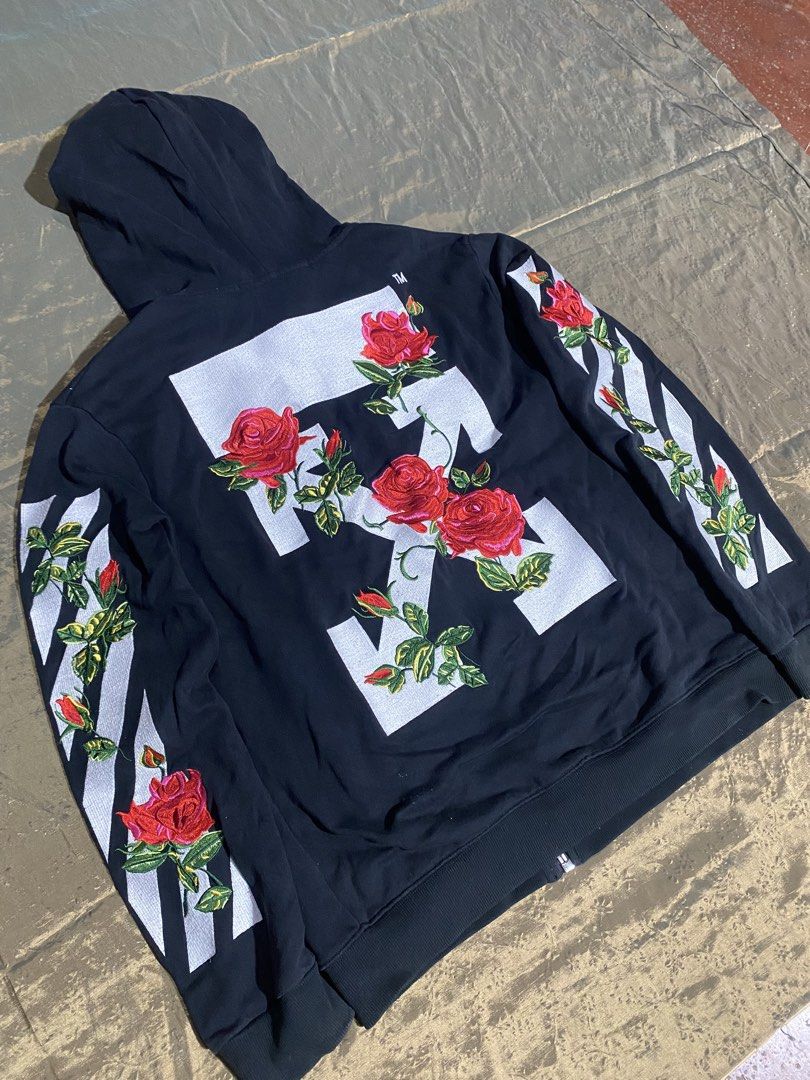 Off white red roses embroidered (Category: Coats, Jackets and Outerwear) located in Paracale. Submitted by marthtift_88marceloveri (Listing ID 1467860040, Image 3). Description: Off/Legit Dimes 26x22 Sleeve 29 Like new condition Color Color rate 9.5/10.