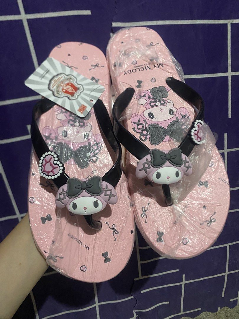 Official/ Licensed My Melody Slippers (Category: Character Goods) located in Bulacan. Submitted by cute.finds.ph (Listing ID 1467871309, Image 1). Description: —₱300 each —available sizes: 36 & 37 (1 each avail).