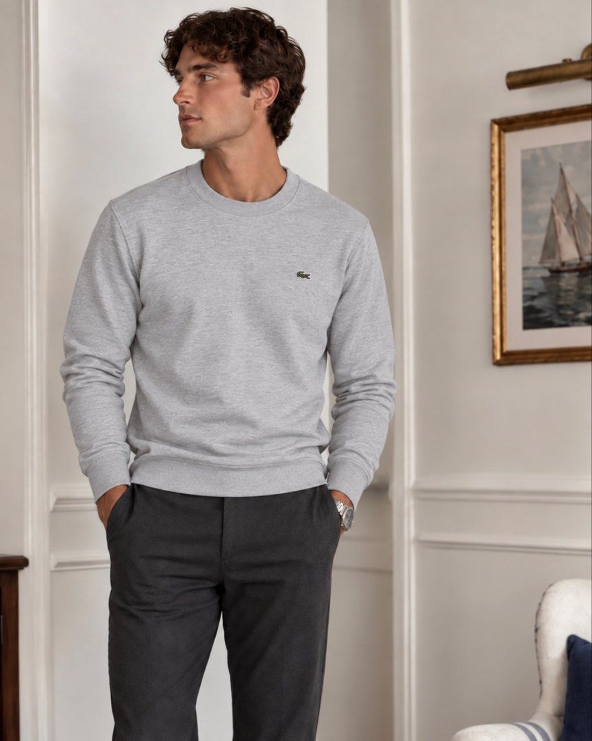 OG’ Lacoste sweater (Category: Coats, Jackets and Outerwear) located in Manila. Submitted by vinthreads (Listing ID 1467885126, Image 3). Description: OG’ Ląc0ste Sweater - gray Size: M on tag Width: 23/ Length: 26 As new condition Color rate: 10/10 No issue ______________________________________ 📍Note: Color may vary due to lighting..