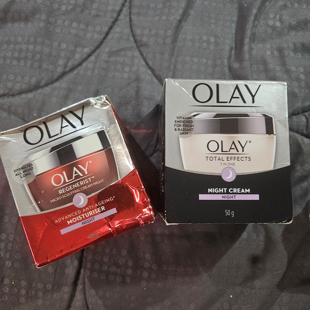 Olay Night Cream (Category: Face Care) located in Manila. Submitted by smartluxeph (Listing ID 1467928186, Image 2). Description: 🌙✨ OLAY NIGHT CREAM SALE! ✨🌙 💖 BRAND NEW | 50g EACH | ORIGINAL BOXES Two Olay nighttime skincare favorites! Buy separately or take BOTH at a special bundle price! 💕 ❤️ 1. OLAY REGENERIST MICRO-SCULPTING CREAM NIGHT 💰 ₱650 ONLY! ✨ Advanced anti-ageing night moisturiser ✨ Helps hydrate skin throughout the night ✨ He