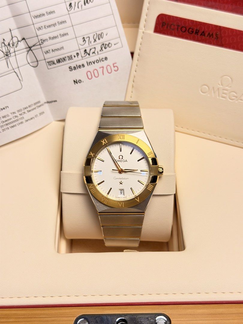 Omega Constellation Quartz (Category: Women's Watches) located in Quezon City. Submitted by LuxPieces (Listing ID 1468050739, Image 1). Description: Omega Constellation Opaline Dial Size 36mm Ref. 131.20.36.60.02.002 Year 2025 Steel - Yellow Gold) Almost Bnew (Very pristine condition) Full set with receipt (357k SRP) 250k only.