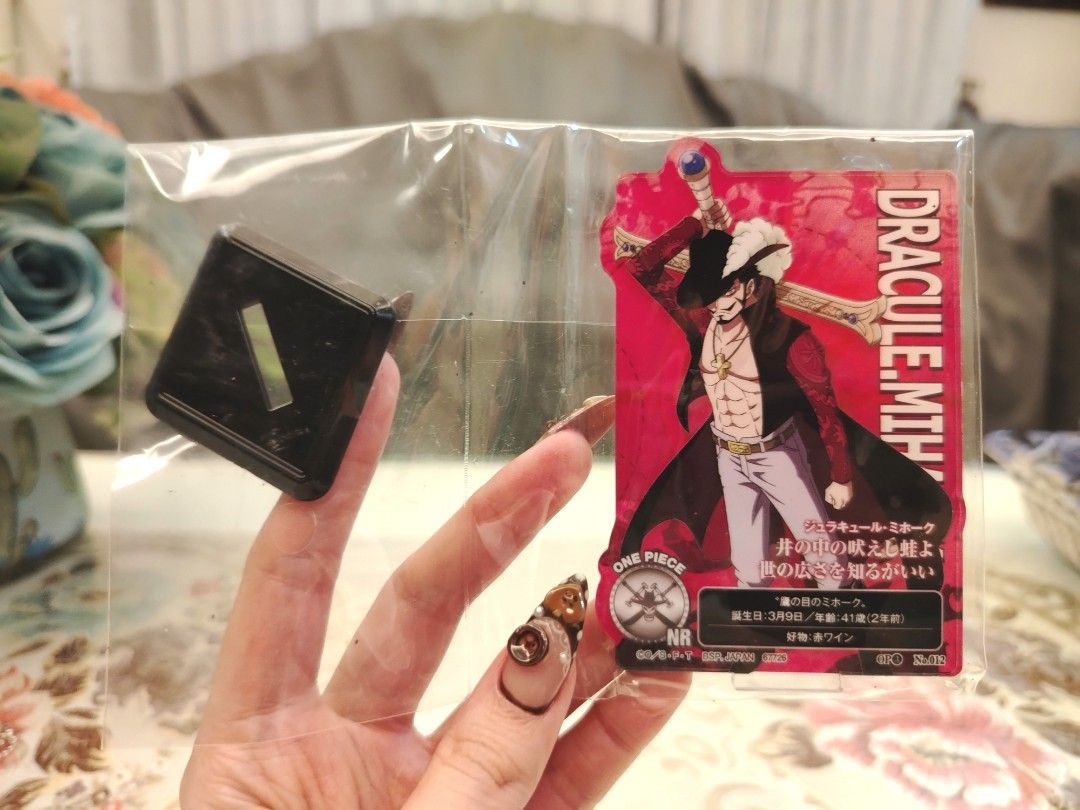 One Piece Dracule Mihawk Mini Acrylic Stand Display (Category: Character Goods) located in San Fernando. Submitted by jpmarketplace2023 (Listing ID 1467916147, Image 1). Description: 💚 All items are authentic from Japan. 💛 MOP: GCash (❌️ GCash Protect) 🩵 MOD: LBC only (❌️ S. Checkout, COD, COP) 💙 Meet-up: Vista Mall, San Fernando, Pampanga 💜 All items are on-hand. 🧡 First to pay gets the item first. ❤️ Breakable items are packed with care a