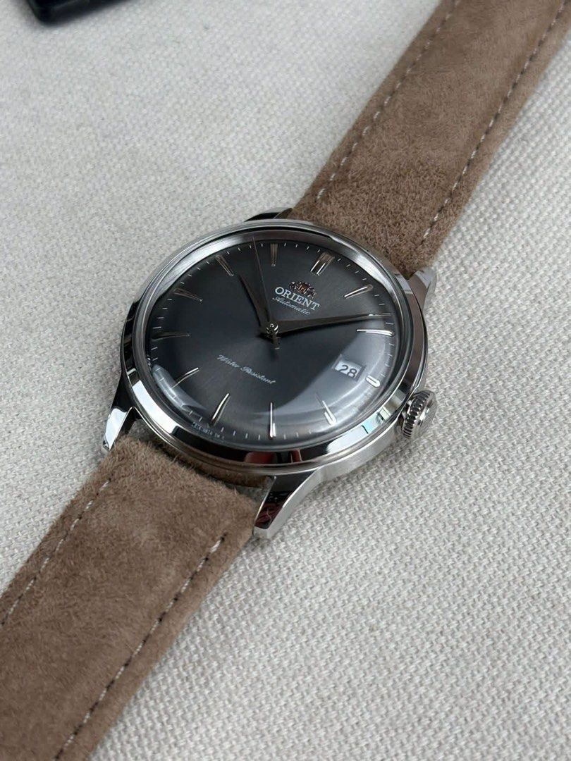 Orient 38mm Bambino RA-AC0M13N (Category: Women's Watches) located in Manila. Submitted by seikowatchfactory (Listing ID 1467936934, Image 2). Description: Model: RA-AC0M13N Price: 11800 pesos Specifications: Caliber F6724 Automatic Movement 40 hours Power Reserve 22 Jewels Case Material: Stainless Steel Case Diameter: 38.4mm Case Thickness: 12.5mm 30m Water Resistance Mineral Glass Leather Strap Weight: 54g Seller is Authorized Dealer of Japanes