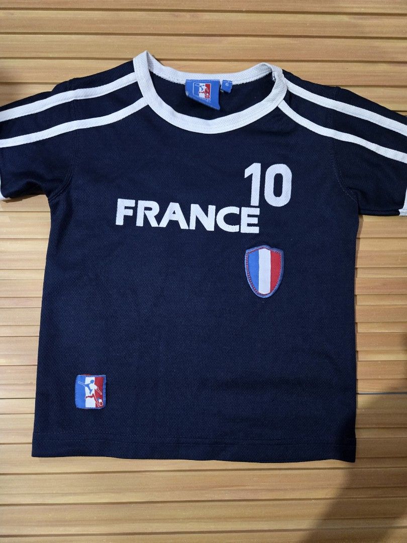 Original 🇫🇷 JERSEY/DRI FIT (Category: Babies & Kids Fashion) located in Paranaque City. Submitted by houseofjacob (Listing ID 1467931813, Image 1). Description: 👕 **Fits ages 4-6 years old**, depending on your little one’s size. Selling my son’s outgrown clothes, mostly purchased from malls and abroad. These clothes still have lots of love to give and are ready for their next little owners! 🥰❤️ 🎁 **A Little Love Goes a Long Way!** Half of th