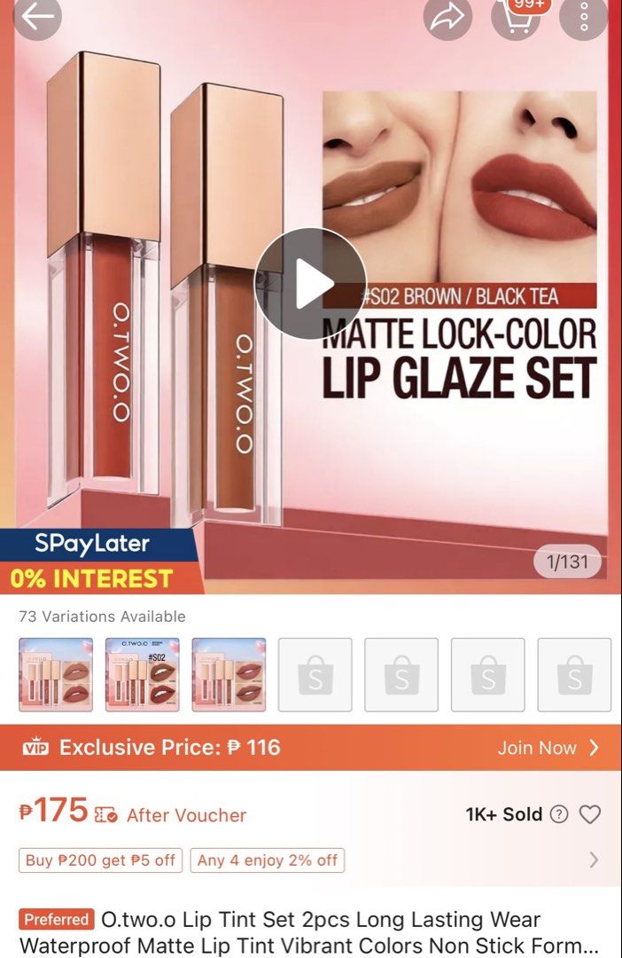 Otwo matte lock 2 pcs (Category: Makeup) located in Manila. Submitted by mamaansshop (Listing ID 1467912691, Image 2). Description: Brand new .