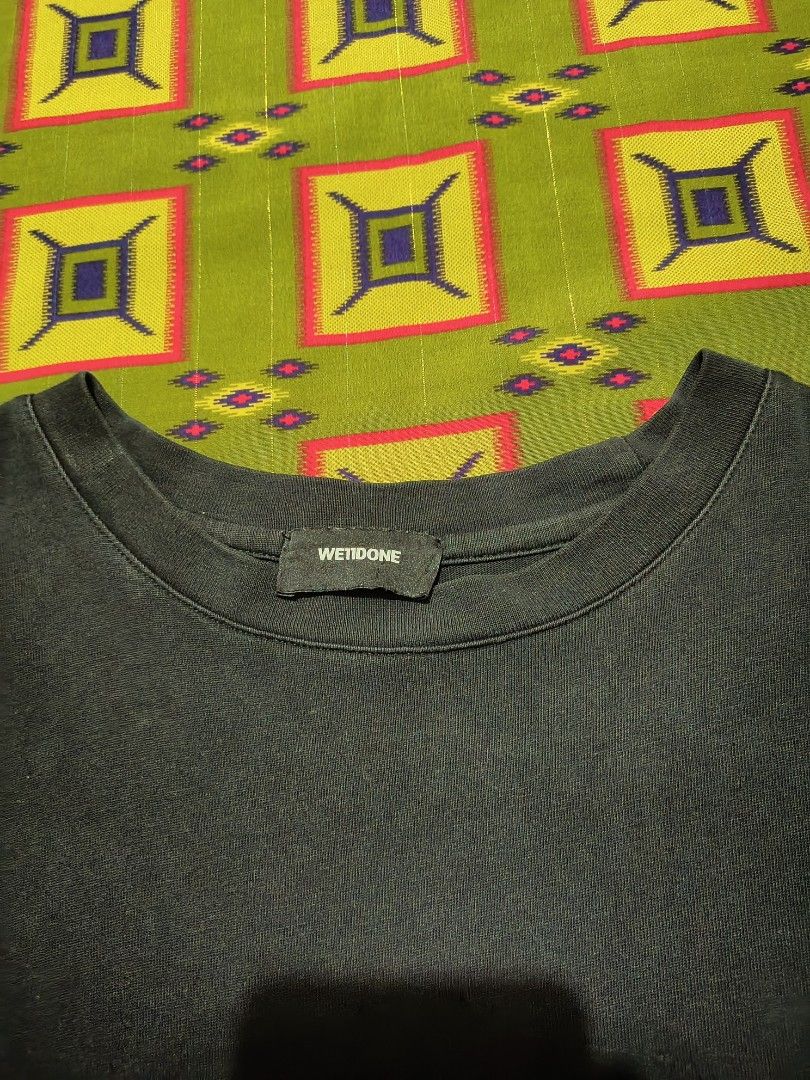 Oversized WE11DONE Black Tee (Category: Tshirts & Polo Shirts ) located in Lapu Lapu. Submitted by rebuild.arkives (Listing ID 1467932036, Image 3). Description: ‎Oversized WE11DONE Black Tee ‎ ‎📏 Size Guide (Inches): ‎Length: 29 ‎Width: 25 ‎ ‎Color: 10/10 ‎Condition: 10/10 ‎Issue: None ‎📝 Heads up: ‎• This is a thrift item so please manage your expectations. ‎• Color may slightly differ due to lighting. ‎• Washed and ready to wear. ‎• Shipping