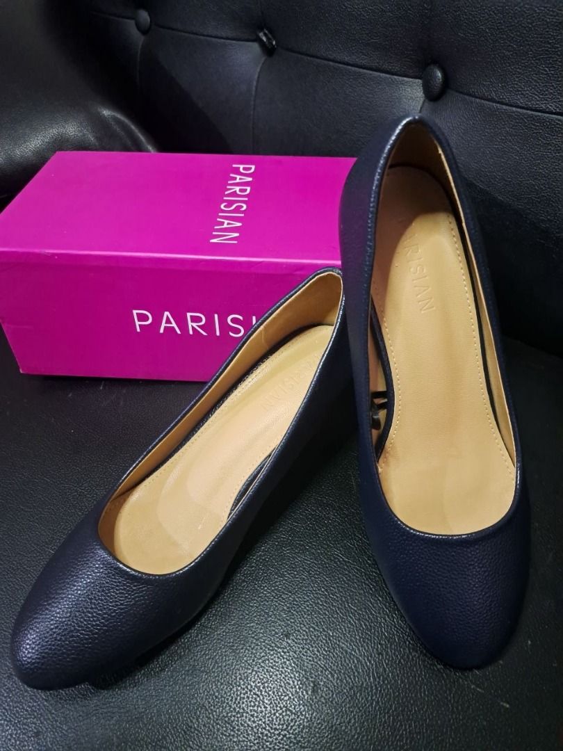 Parisian Navy Blue Block Heels (Category: Heels) located in Caloocan City. Submitted by marla_g122 (Listing ID 1468058288, Image 3). Description: - Brand: Parisian - Color: Navy blue - Material: Textured faux leather with rounded toes - Heel Type: Comfortable chunky heel for easy walking - Condition: Clean insoles and solid outsoles - Inclusions: Comes with original bright pink shoebox ✨ Original Price: ₱900 ✨ Selling Price: ₱500 ✨ Bought: Last y