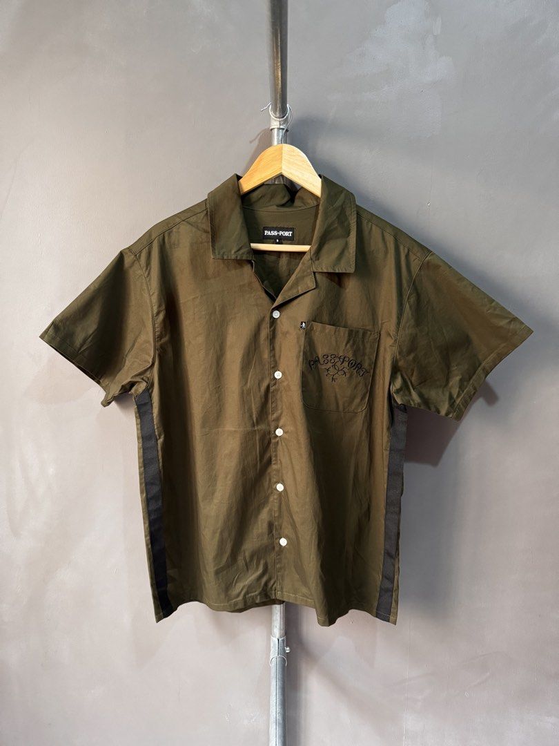 Pass~port - Arthur Leagues Shirt Olive (Category: Activewear) located in Cabuyao City. Submitted by _streetflavor (Listing ID 1467968207, Image 1). Description: Pass~port - Arthur Leagues Shirt Olive Excellent Size: Small fits medium Length: 26 Width: 22 -980 pesos Dm .