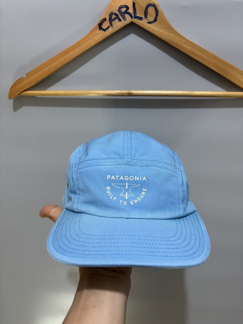 PATAGONIA BUILT TO ENDURE 5 PANEL (Category: Caps & Hats) located in Bayambang. Submitted by lo_keythrifting (Listing ID 1467887867, Image 1). Description: - Authentic light blue Patagonia cap - Condition: Excellent condition - Classic 5-panel design with embroidered front logo - Adjustable black strap with secure buckle closure - Built with sustainable NetPlus recycled fishing net material - Clean interior lining with original tags still attache