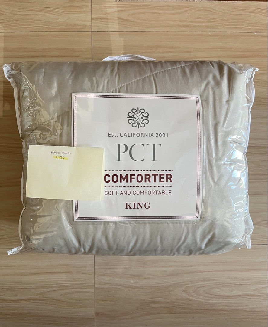 PCT Comforter King Sized (Category: Bedding & Towels) located in Tanza. Submitted by morbita (Listing ID 1468057981, Image 1). Description: PCT King Comforter Soft and Comfortable - Gray - RFS: Bought too many. Never been used. - original price: 1,400 - 2.64 m x 2.24 m - Exterior: 100% polyester - Filling: 100% polyester 🧧: BPI, GCash, Maya, and Landbank 🚘 : J&T, Flash Express, LBC, and any SDD.