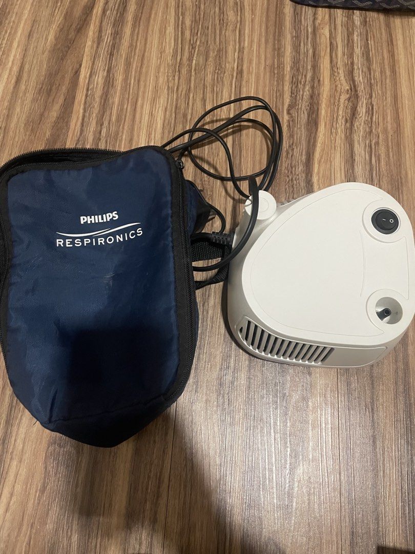 Philips Respironics InnoSpire Elegance Nebulizer UK Plug (Category: Medical Supplies & Tools) located in Manila. Submitted by satounick_15 (Listing ID 1467972971, Image 2). Description: - Authentic Philips Respironics InnoSpire Elegance compressor nebulizer system (Model 1095088) - Compact tabletop medical device ideal for home respiratory therapy - Tested and powers on properly - UK plug specification (230V~50Hz 1A) - Includes power cord and the