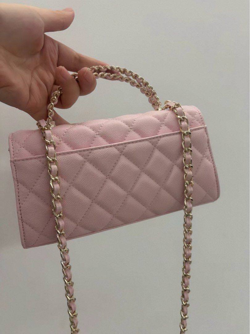 Pink Chanel 25s Kelly (Category: Luxury Bags & Wallets) located in Las Pinas. Submitted by moonlaight (Listing ID 1468039435, Image 2). Description: Condition: Almost brand new This bag looks really beautiful in person. The color is light pink, similar to Sakura Pink. The sides aren’t the overly wide, bulky version! Comes with dust bag onlyyy.