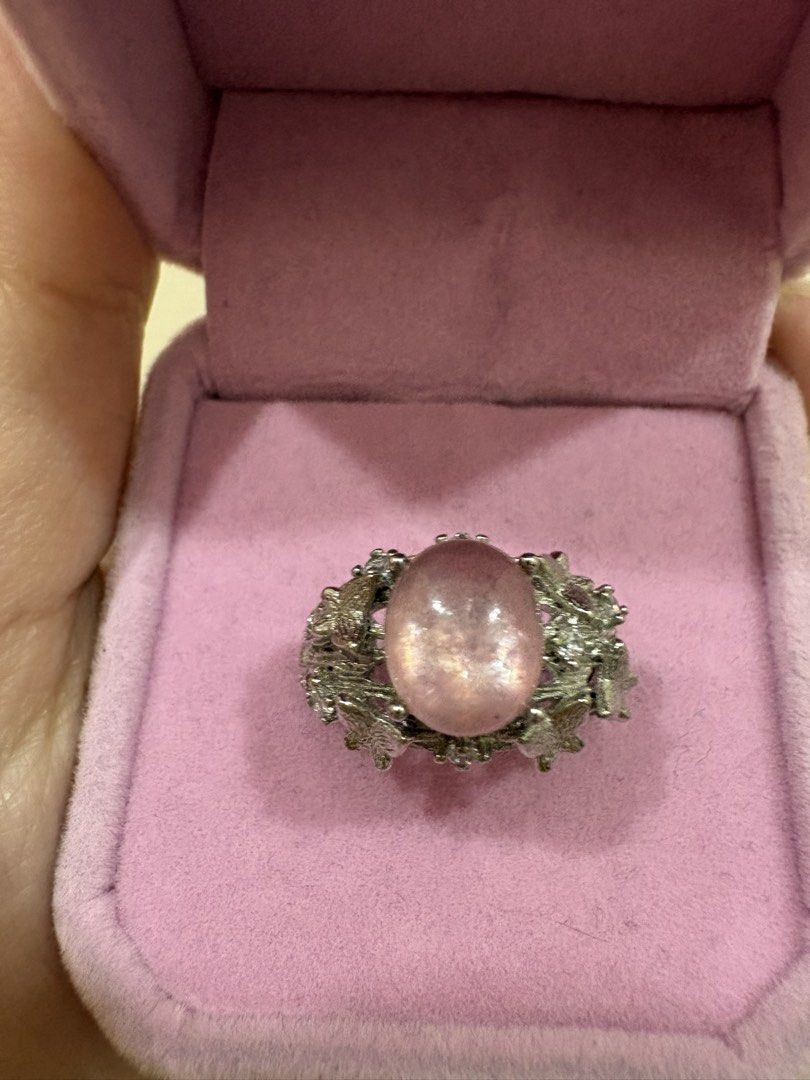 Pink Crystal Ring with Butterfly Band Titanium base (Category: Rings) located in Manila. Submitted by alyannaros79007 (Listing ID 1467982620, Image 3). Description: - Elegant pink crystal stone set on top - Intricate butterfly band design with sparkling accents - Durable and sturdy titanium base for daily wear - Adjustable band style for a comfortable fit - Perfect accessory for daily use or special occasions.
