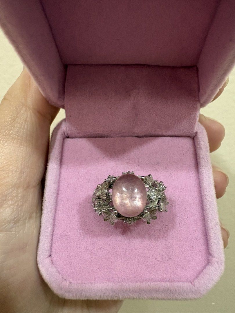 Pink Crystal Ring with Butterfly Band Titanium base (Category: Rings) located in Manila. Submitted by alyannaros79007 (Listing ID 1467982620, Image 1). Description: - Elegant pink crystal stone set on top - Intricate butterfly band design with sparkling accents - Durable and sturdy titanium base for daily wear - Adjustable band style for a comfortable fit - Perfect accessory for daily use or special occasions.