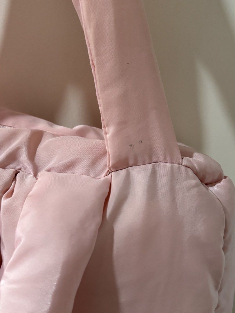 Pink Puffer Tote Bag (Category: Tote Bags) located in Santa Rosa. Submitted by yagamibunny (Listing ID 1467875111, Image 3). Description: -Minimal flaw: small holes on strap from pin badge puncture -Clean interior and exterior .