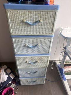 Blue Plastic 5-Tier Storage Drawer Cabinet, Furniture & Home Living ...