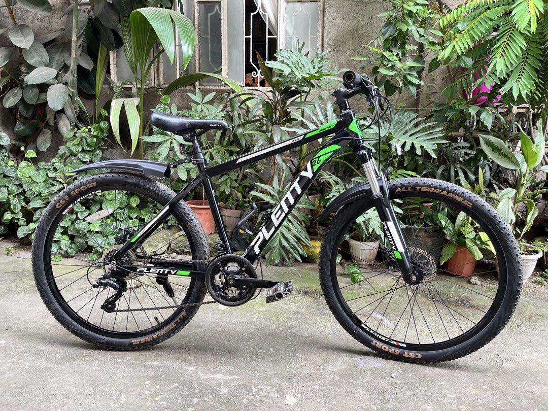 PLENTY Mountain Bike (Category: Bicycles) located in Cabuyao City. Submitted by linn_archives (Listing ID 1467979940, Image 1). Description: Used by my father twice, for long rides and short errands only. Walang ibang family member ang nagamit, nakatambak lang sa bahay. Minor flaws only, see picture for more details :) Needed funds, will be used for study fees. 📍 Cabuyao, Laguna.