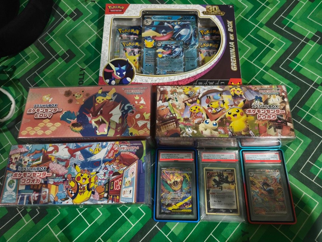 Pokemon Slabs and Sealed (Category: Graded Singles) located in Manila. Submitted by vastdeer-f20654 (Listing ID 1467114125, Image 2). Description: ALL SLABS SOLD AT COLLECTR PRICE. OTHER SINGLES ALSO AVAILABLE DISCOUNTABLE FOR MULTIPLE PURCHASE. JUST PM FOR COLLECTR LINK GRENINJA EX BOX 30TH ANNIV - 5000 PM for prices of other sealed. Tradable as well in my favor only VOUCH THREAD AVAILABLE. PASAY LOC..