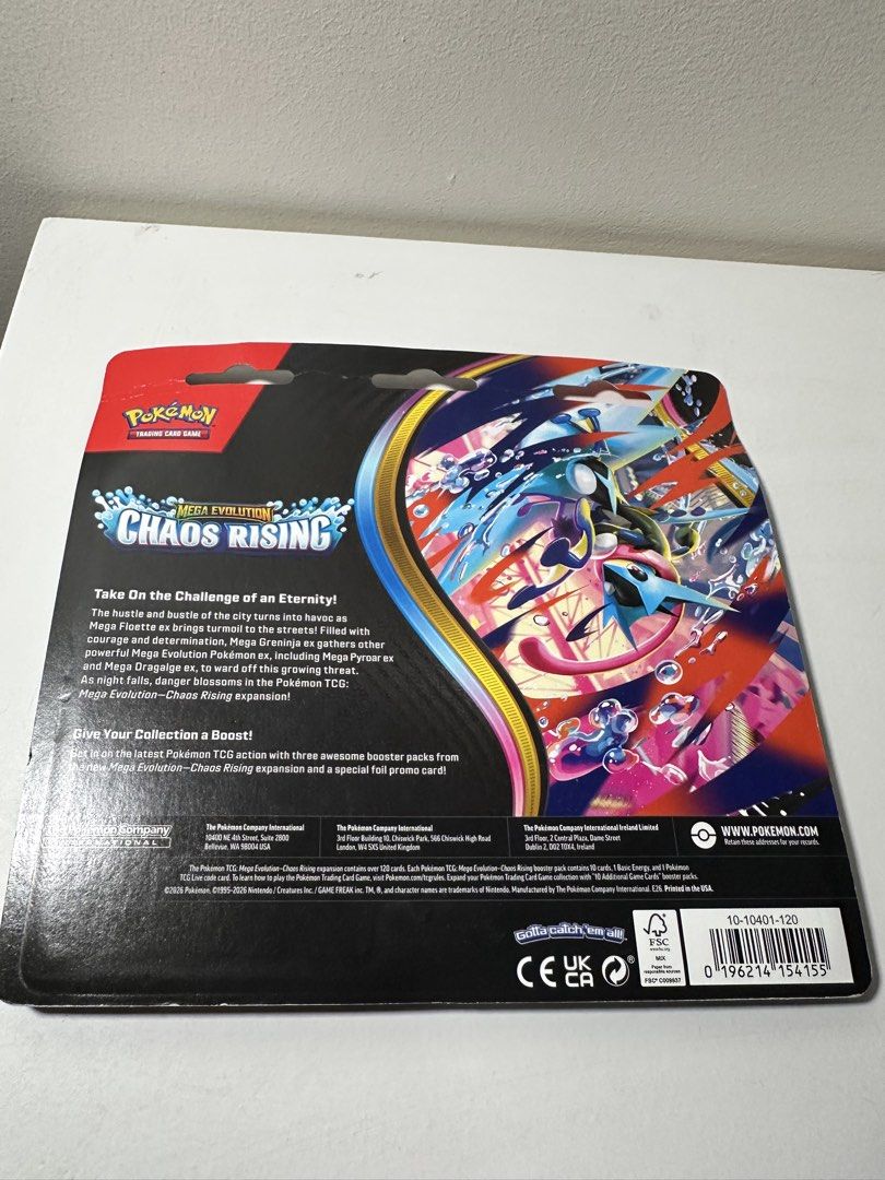 Pokémon Mega Evolution Chaos Rising Booster Pack English (Category: Card Packs) located in Cabanatuan. Submitted by s.kit.27 (Listing ID 1468019606, Image 2). Description: Sealed Pokémon Trading Card Game blister pack from the Mega Evolution Chaos Rising expansion. This set includes three booster packs and a special foil promo card featuring Charmeleon. The packaging is in pristine, unopened condition, making it a great addition for collectors lo