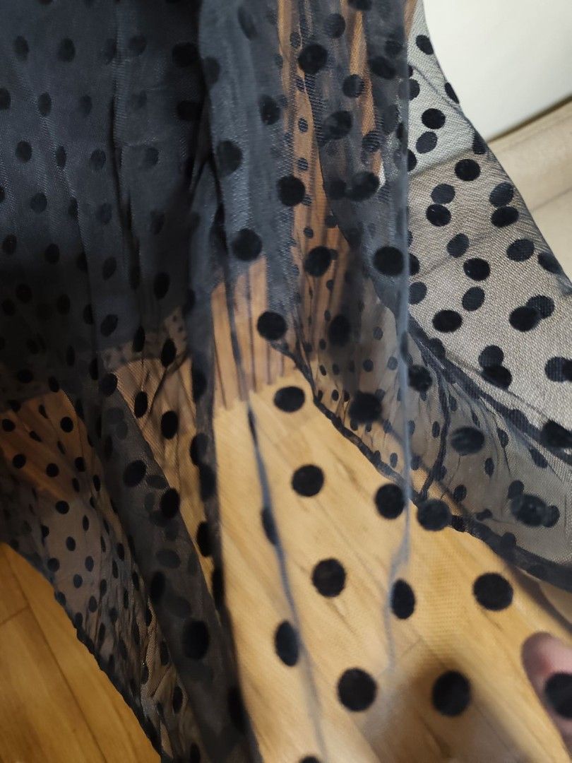 Polka dots overlay skirt (Category: Skirts) located in Cavite. Submitted by oncetop_declutter (Listing ID 1467973771, Image 3). Description: never used. na-stock lang.