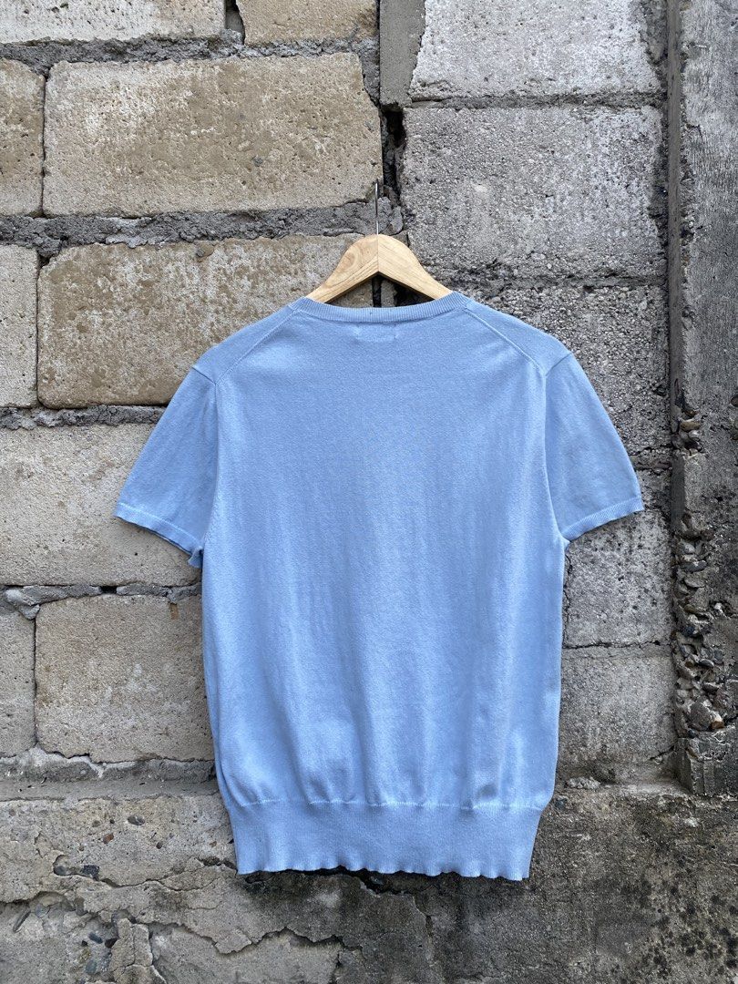Polo Ralph Lauren Knitted Tops (Category: Others Tops) located in Candaba. Submitted by dejesus.bench17 (Listing ID 1467972672, Image 2). Description: Vintage Polo Ralph Lauren Knitted Tops Unisex -Color: Sky Blue -Condition: Good -Color rate: 9/10 -Issue: None -Dimes: W19 L24 -Price: 750 + ship.