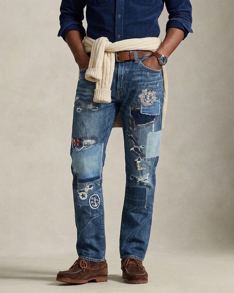 Polo Ralph Lauren Yatch Club Patchwork 28/30 (Category: Jeans) located in Antipolo. Submitted by bentakahitanoano (Listing ID 1467949653, Image 1). Description: Still in good condition Size 28 can fit 30 Waist 16 Rise 10 Thigh 11.5 Length 38.5 Inseam 27 Leg opening 6.5.