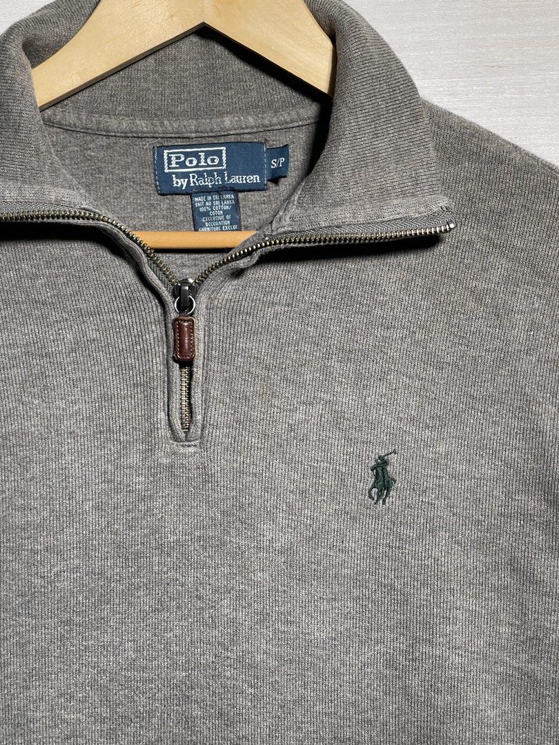 Polo Ralph Lauren Quarter Zip Gray Green Logo Pullover Small (Category: Coats, Jackets and Outerwear) located in Quezon City. Submitted by mayidevangelista (Listing ID 1467937675, Image 3). Description: Vintage Polo RL Q Zip - GRAY (S) No. 8B8C8E Authenticated. Washed. Ready to wear. Medium gray balanced, neutral, sits between warm and cool, holds a green pony quietly. Silver tag - older run, boxier fit. Small, great condition. Clean. Color: Neut