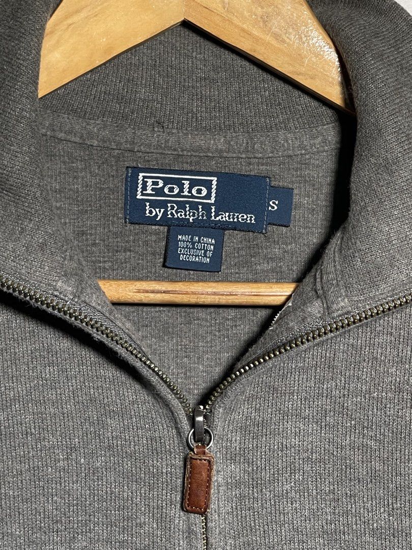 Polo Ralph Lauren Quarter Zip Gray D Green Logo Pullover Small (Category: Coats, Jackets and Outerwear) located in Quezon City. Submitted by mayidevangelista (Listing ID 1467942273, Image 3). Description: VTG Polo RL Q Zip Pullover - Gray (Small) 929296 Authenticated. Washed. Ready to wear. Cool gray balanced and neutral with no strong undertone. Long sleeves, mock neck with banded cuffs. 100% heavyweight cotton with leather zipper pull tab. Gree
