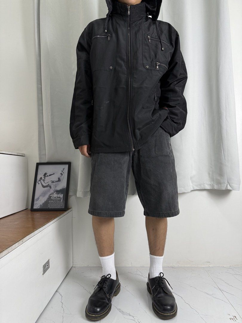 Prada parka jacket (Category: Coats, Jackets and Outerwear) located in Pila. Submitted by villanueva80826 (Listing ID 1467982381, Image 2). Description: Prada parka jacket Size:large •Width:25 •Length:29 •Detachable hood •Condition:9.5/10 •Color rate:9.5/10 Mine:1500 +Shipping fee Issue:sign of usage like black stain not sure if washable Still in good condition Still wearable .