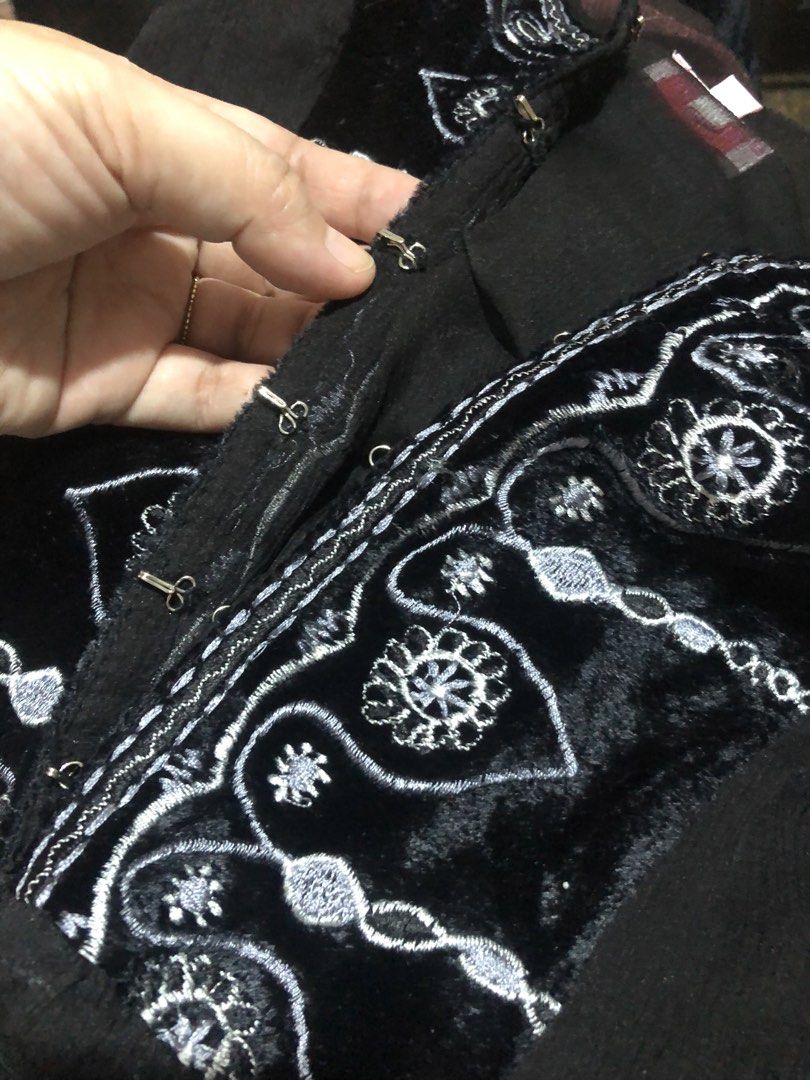 Preloved Whimsical Gothic Set Size Medium (Category: Sets or Coordinates) located in Santa Maria. Submitted by ecowshop.pre-loved (Listing ID 1467912805, Image 3). Description: Ukay Sourced Whimsical Gothic Set Silk Top w/ embroidery details on velvet accent Velvet Tiered Maxi Skirt with lining this set best fits medium mine 500.