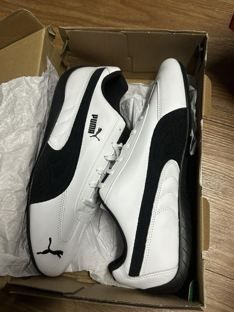 Puma White and Black Sneakers in Box (Category: Casual Shoes) located in Quezon City. Submitted by tikboydabigboy.tikboydabigboy (Listing ID 1467879391, Image 2). Description: Puma Speedcat White with Black Logo .