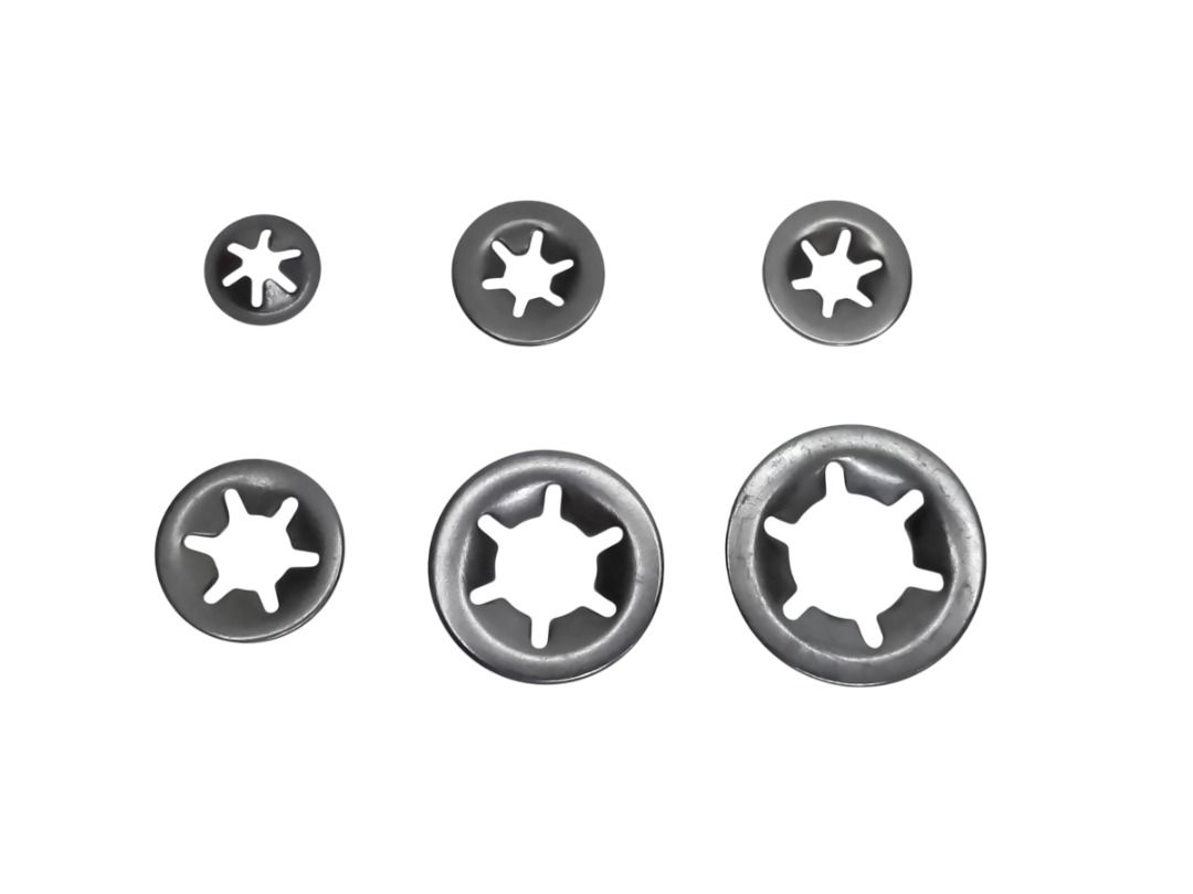 QUICK LOCKING FASTENER WASHER STAR-SHAPED PUSH ON CLAMP, 1-PC per ORDER (Category: Electrical, Adaptors & Sockets) located in Quezon City. Submitted by besteinpc (Listing ID 1467980870, Image 1). Description: QUICK LOCKING FASTENER WASHER STAR-SHAPED PUSH ON CLAMP, 1-PC per ORDER FEATURES: VARIATION: (Inner x Outer Diameter) 👉a. M3x9mm 👉b. M4x12mm 👉c. M5x12mm 👉d. M6x14mm 👉e. M8x18mm 👉f. M10x20mm 👉g. M12x25mm 👉Washer Type: Star-Shaped Lock