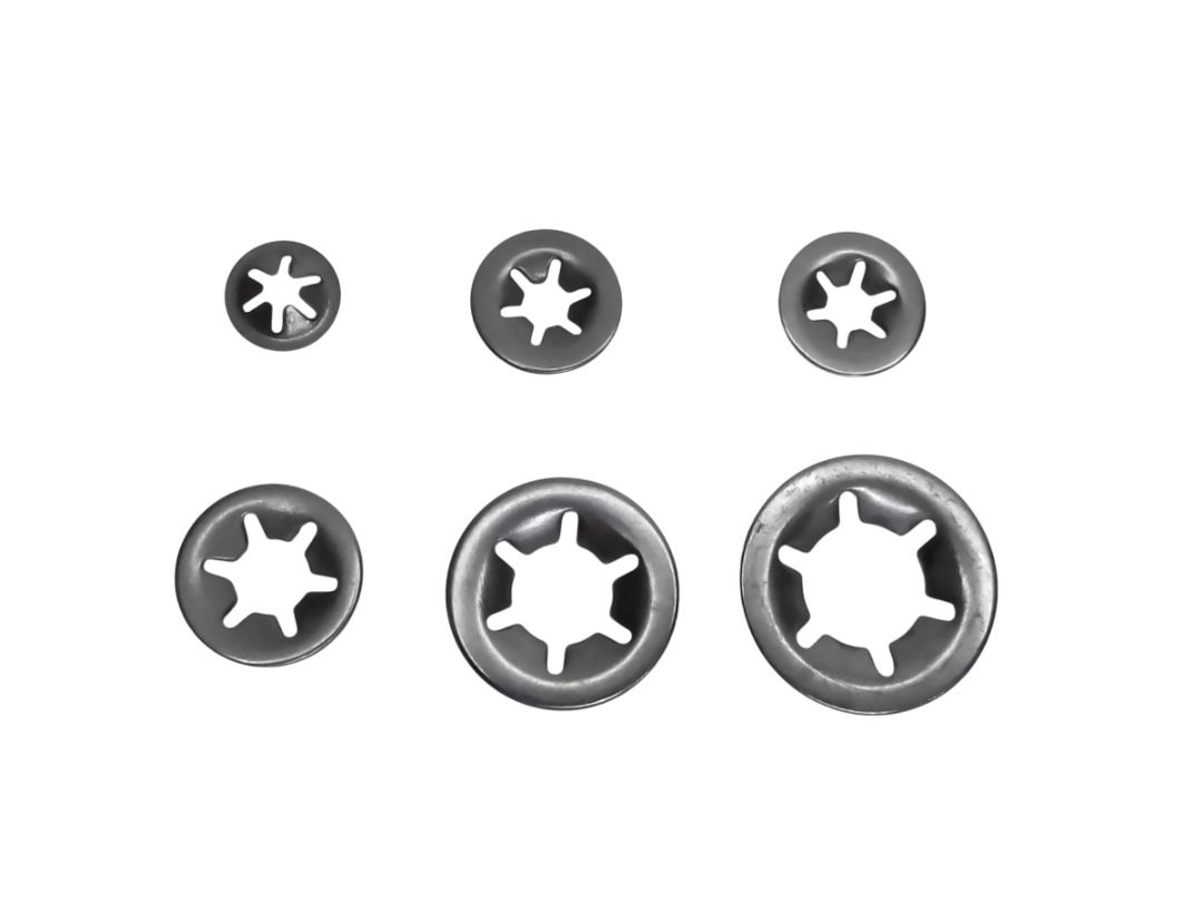 QUICK LOCKING FASTENER WASHER STAR-SHAPED PUSH ON CLAMP, 1-PC per ORDER (Category: Electrical, Adaptors & Sockets) located in Quezon City. Submitted by besteinpc (Listing ID 1467980870, Image 3). Description: QUICK LOCKING FASTENER WASHER STAR-SHAPED PUSH ON CLAMP, 1-PC per ORDER FEATURES: VARIATION: (Inner x Outer Diameter) 👉a. M3x9mm 👉b. M4x12mm 👉c. M5x12mm 👉d. M6x14mm 👉e. M8x18mm 👉f. M10x20mm 👉g. M12x25mm 👉Washer Type: Star-Shaped Lock