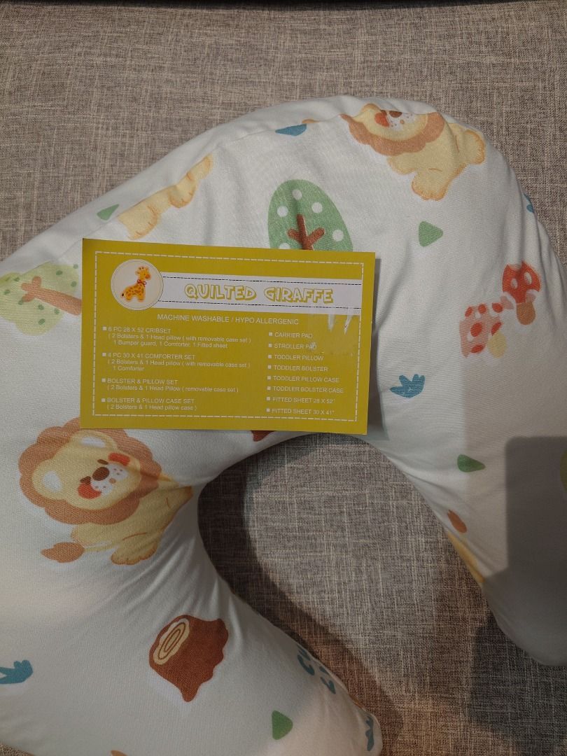 Quilted Giraffe Nursing Pillow Lion Forest Print (Category: Breastfeeding & Bottle Feeding) located in Manila. Submitted by markdegu (Listing ID 1467910051, Image 2). Description: .