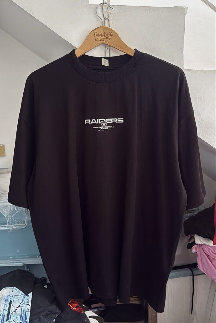 RAIDERS Embroid (Category: Tshirts & Polo Shirts ) located in Cavite. Submitted by handpickedshirts (Listing ID 1467966359, Image 3). Description: New, boxy fit. Embroidered texts Patched logo Thick yet comfy fabric Approx L29in W26in laid flat My actual photos .