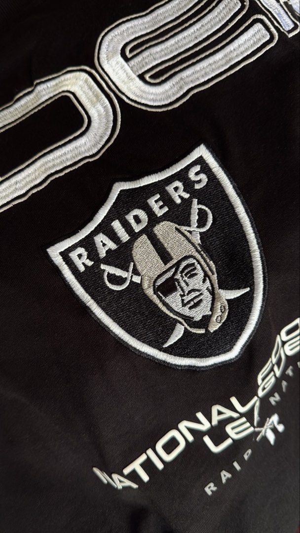 RAIDERS Embroid (Category: Tshirts & Polo Shirts ) located in Cavite. Submitted by handpickedshirts (Listing ID 1467966359, Image 2). Description: New, boxy fit. Embroidered texts Patched logo Thick yet comfy fabric Approx L29in W26in laid flat My actual photos .