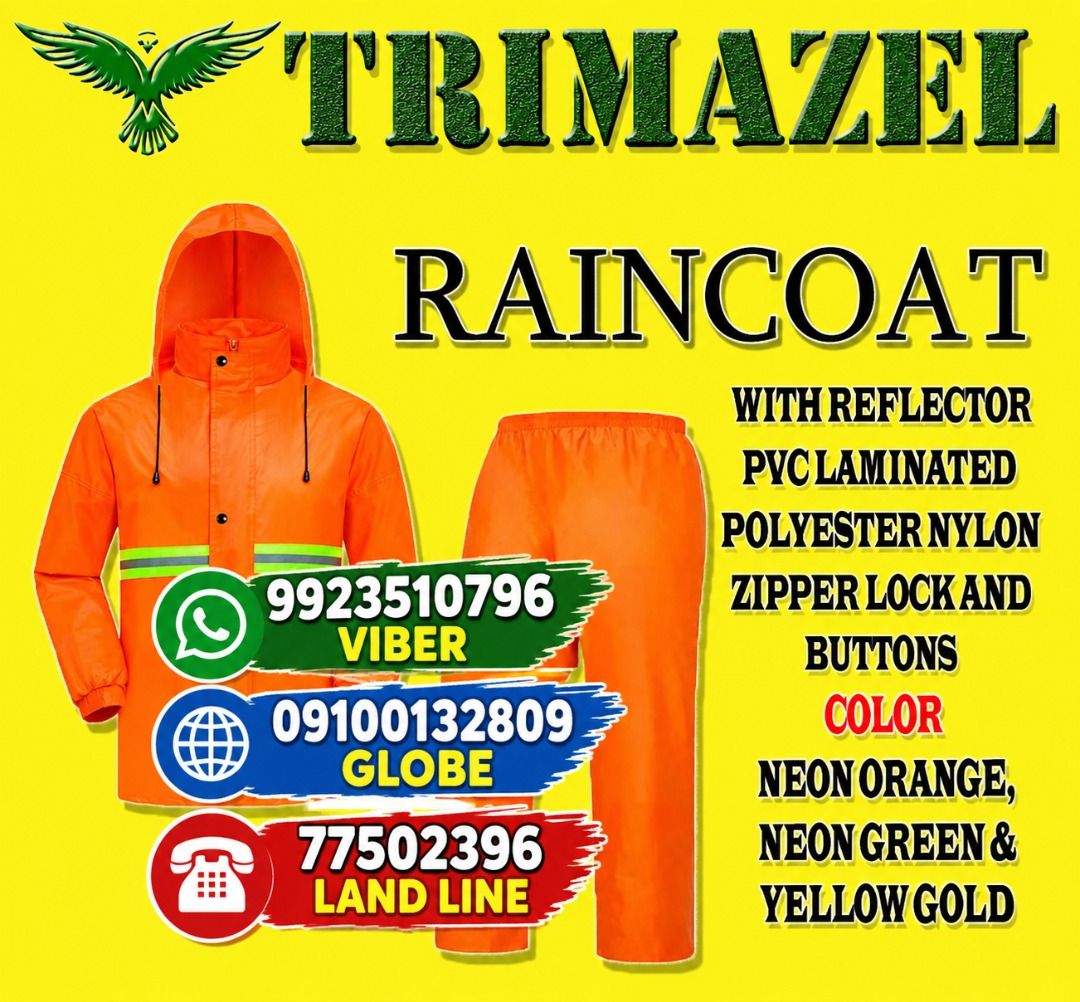 RAIN COAT (Category: Looking For) located in Pasig City. Submitted by cruzmia.825 (Listing ID 1467845145, Image 1). Description: ✅ Guaranteed lowest price ✅ Quality products ✅ Big discount for bulk orders ✅ 100% LEGIT TRUSTED SUPPLIER! ✅ With Complete Legal Documents ✅ BIR Registered We Supply All Kinds Of PPE Supplies, Raincoat, Hard Hat, Cooler Box, Plastic Trash Bin, Road Barriers, Kayak Boats, Crystal Kayak, Traffic Cone, T-Bollards & All Kin