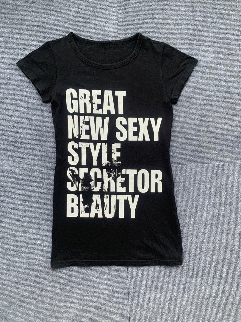 Random Y2k Shirt black (Category: Shirts) located in Marikina City. Submitted by azaero (Listing ID 1467973193, Image 2). Description: W 15 x L 28 Color rate 9.9/10.