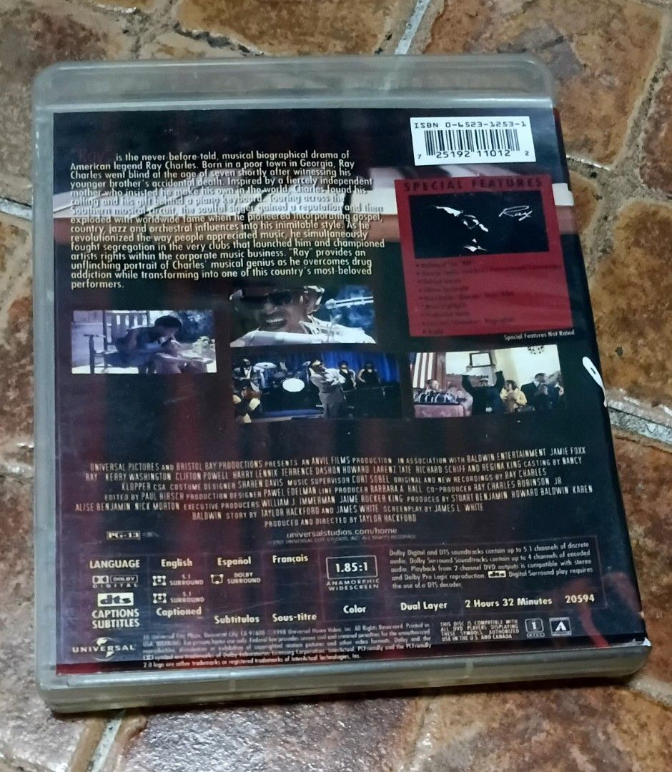 Ray Blu-ray Movie Jamie Foxx (Category: CDs & DVDs) located in Quezon City. Submitted by dancatz (Listing ID 1467928620, Image 3). Description: □ P 150.00 - Title: Ray (Biographical Drama) - Starring: Jamie Foxx as Ray Charles - Rating: PG-13 - Audio Tracks: English, Spanish, and French - Special Features: Included - with generic cover - bootleg LFB Seller's location : Brgy. Sta. Teresita Quezon City Please DM for more details Payment Mode : Gcas