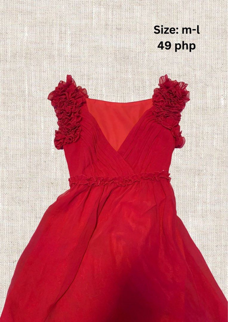 Red Dress Ruffle Sleeves Size M-L (Category: Dresses) located in Bulacan. Submitted by jeune.elly (Listing ID 1467924468, Image 1). Description: MOP: Gcash (no cod) MOD: Flash express and lalamove only Loc: bulacan Reminders‼️ * all mine items should be payed within 24hrs * delivery fee will be shouldered by the buyer * manage your expectations * color may change due to lighting of the picture .