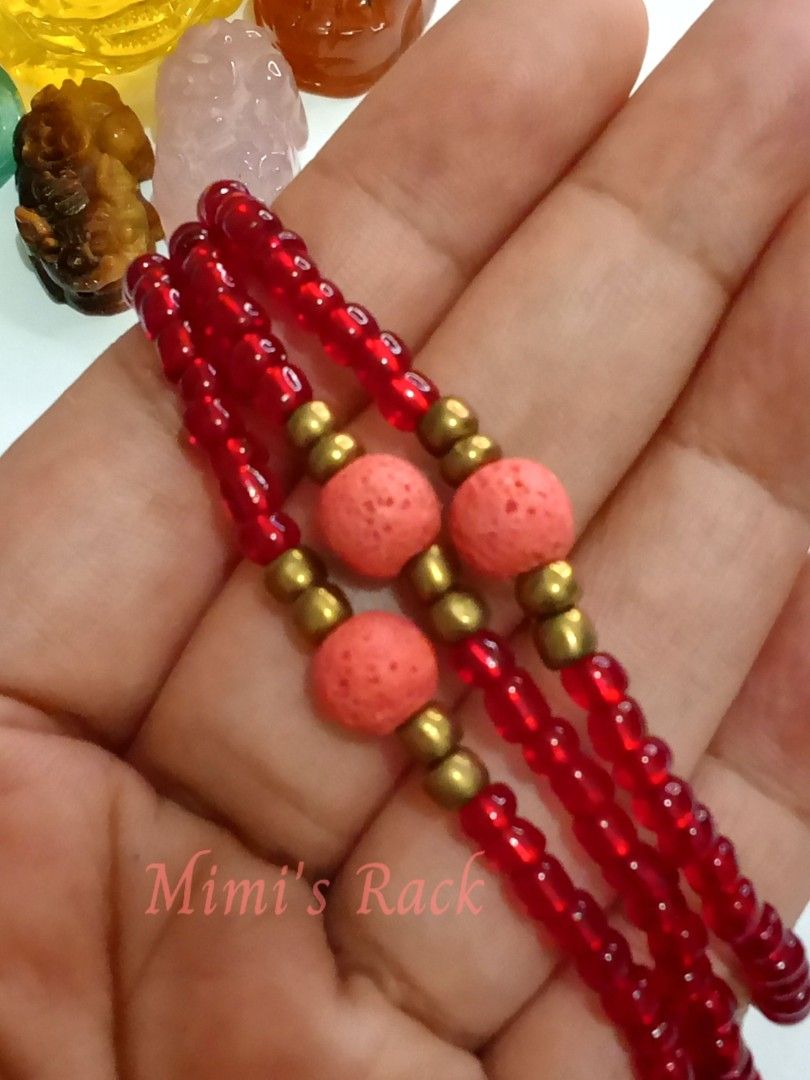 Red Lava Stone Diffuser Bracelet (Category: Bracelets) located in Taguig. Submitted by mimisrack (Listing ID 1467959451, Image 3). Description: ❤️Lava Stone Benefits Traditionally associated with grounding, strength, stability, and emotional balance. Lava stones are also commonly used as essential oil diffusers because their porous texture can absorb a small amount of diluted essential oil. 🌿 How to Use: Add 1–2 drops of your favorite essential 